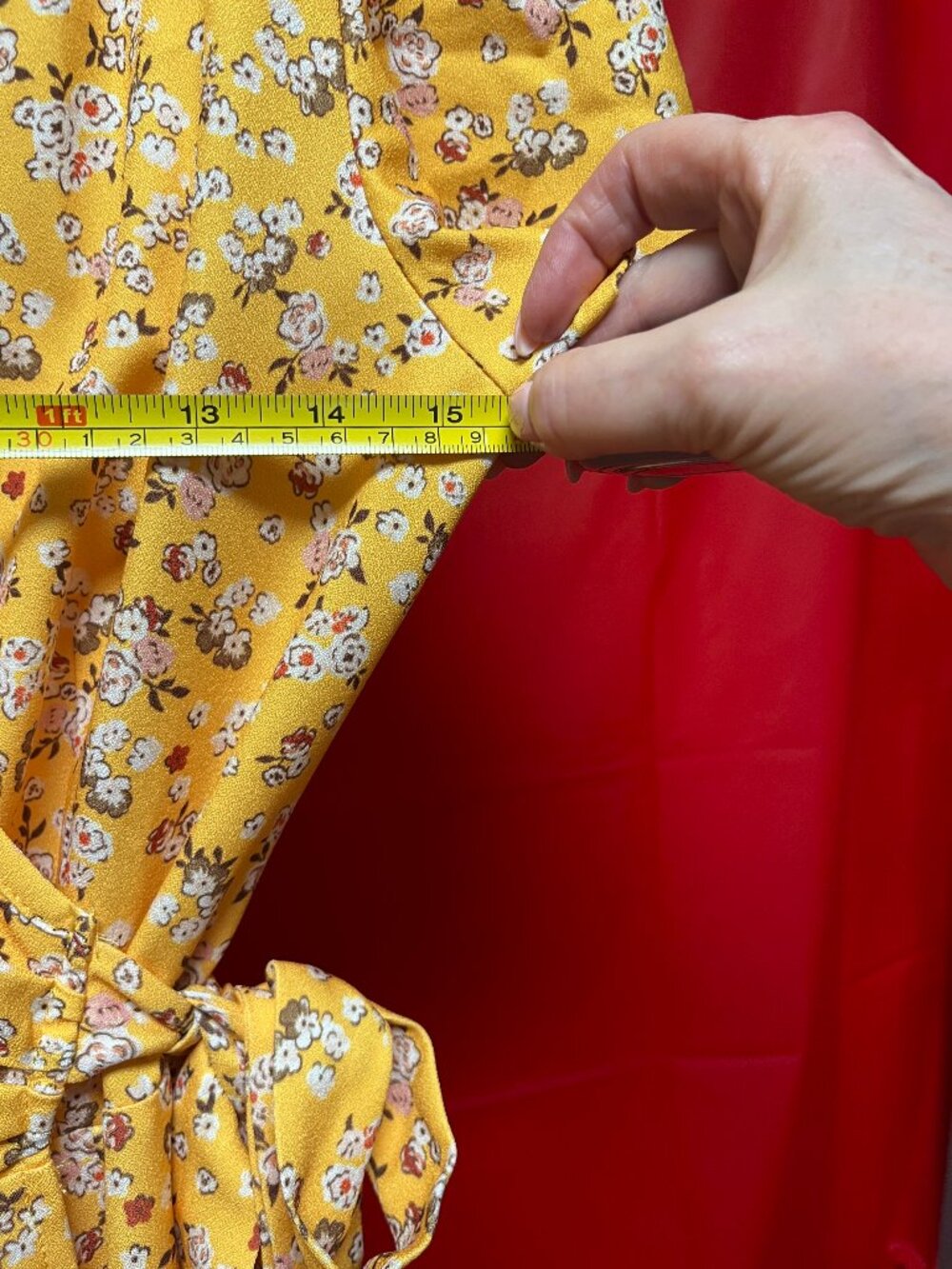 Naggoo Yellow Floral Wrap dress size S - Picture 3 of 6